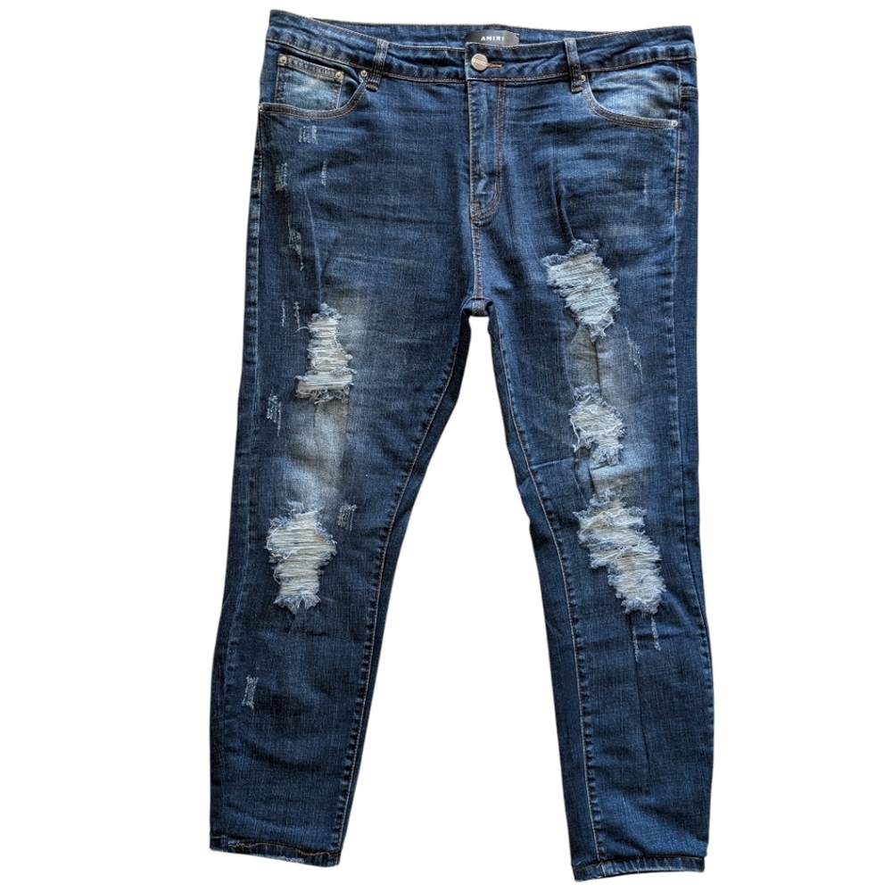 ​AMIRI Distressed Blue Jeans Men’s Size 38 x 29 Slim Tapered